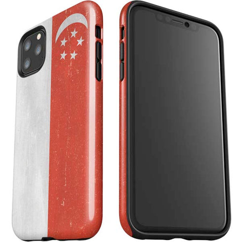 Singapore Flag Distressed iPhone 11 Pro Max Impact Case